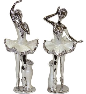Baletnica C , figurka srebrna, wym. 16.5x6x6cm