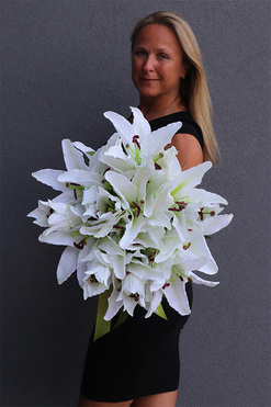 bukiet Lilii Białych, wys.70cm, 6szt