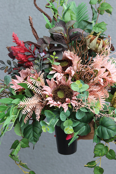 Neddien, jesienny bukiet nagrobny we wkładzie, dł.60cm