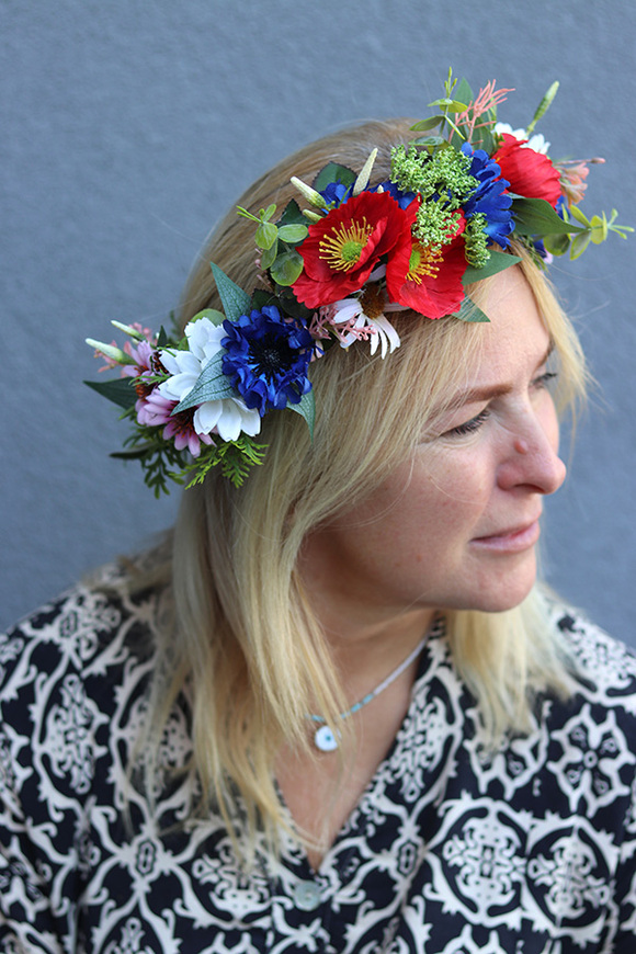 barwny wianek na głowę Dożynki, rozmiar uniwersalny	