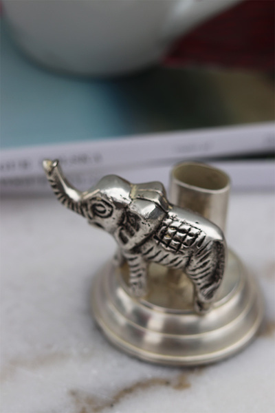 Elephant, posrebrzany pojemnik na wykałaczki