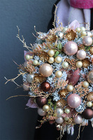 Creamy Pink, pastelowy bożonarodzeniowy wianek, śr.28cm