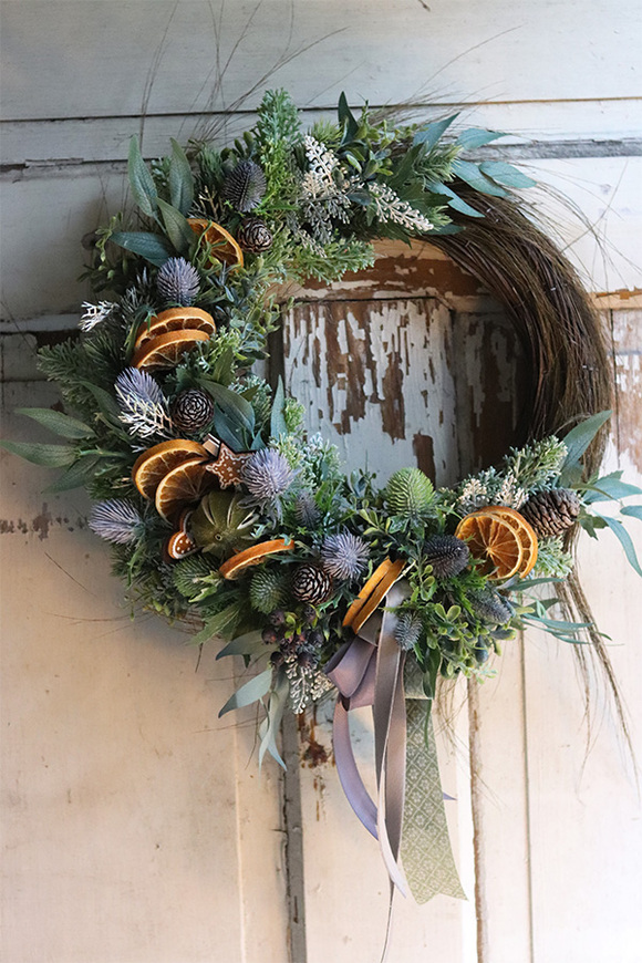 atrakcyjny zimowy wianek, Norta, śr.36cm