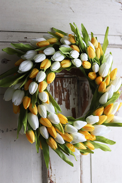 bardzo elegancki wianek z tulipanów, Witaj Wiosno 2, śr.40cm