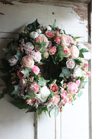 Rossalia Big, duży różany wianek na drzwi, śr.49cm