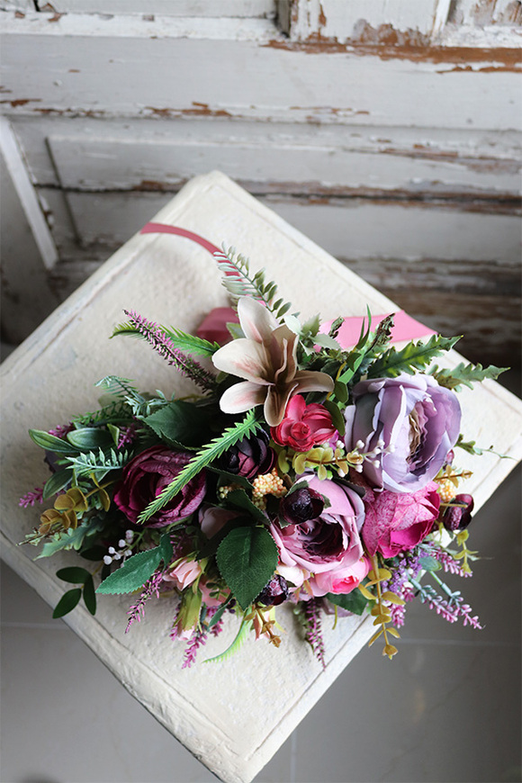 bukiet kwiatowy do ręki, Grefiano, dł.30cm 