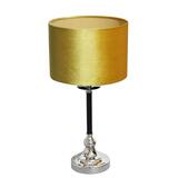 Tiny Silver, lampa stołowa, abażur musztardowy, wys.51cm