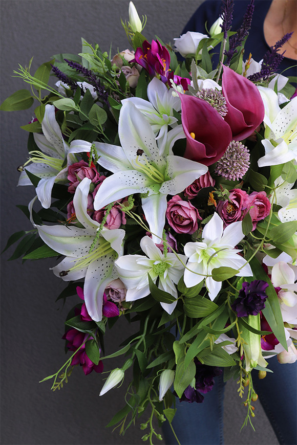 kompozycja nagrobna w okrągłej misie, Mediata, wym.35x60cm