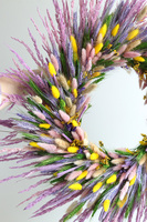 Jajo Pastelowe, dekoracyjny wianek z suszem