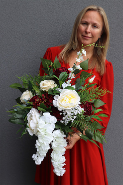 Georgina Bordo, bukiet nagrobny we wkładzie, dł.59cm