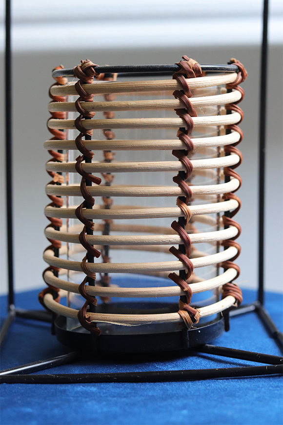 Boho C, mały, rattanowy lampion świecznik do powieszenia