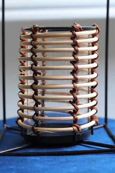 Boho C, mały, rattanowy lampion świecznik do powieszenia