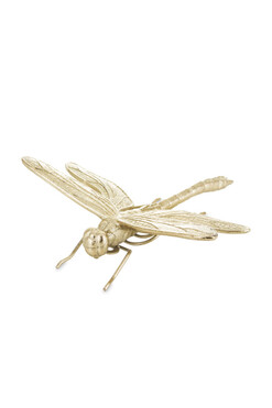 Ważka, figurka złota dekoracja ścienna, wym.6.5x21x22cm