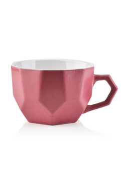 Geometric Sense, kubek ceramiczny, różowy, poj.450ml