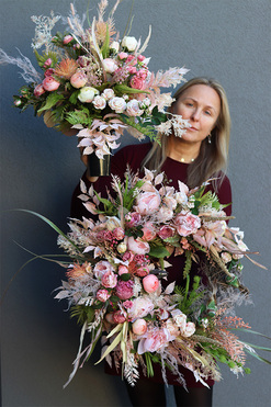 San Remo, komplet dekoracji nagrobnych, bukiet + wieniec