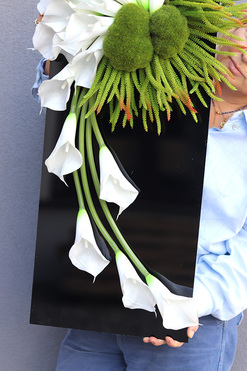 New Design Extra, dekoracja nagrobna na czarnej podstawie, wym.90x35cm