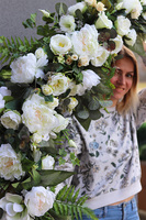 Malediwy White 2, stylowa girlanda ze sztucznych kwiatów