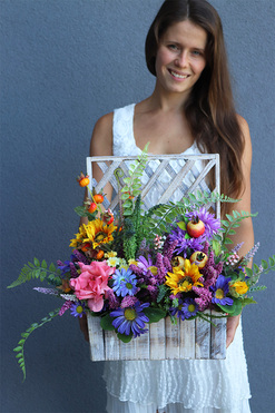 Kolorato, dekoracja kwiatowa w skrzynce, wys.40cm