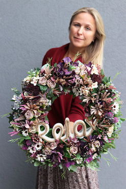 jesienny wianek na drzwi Relax Violet, śr.50cm 