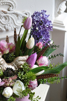 Pastelowa Helena, flowerbox welurowy z kogutem