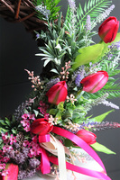 Lawenda na Wiosnę Tulips, wiosenny wianek dekoracyjny