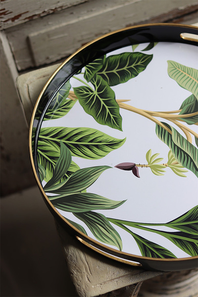 Egzotic Home, stylowa taca melaminowa, śr.37.5cm 