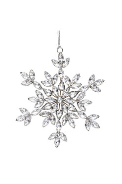 OD RĘKI Snowflakes A, kryształowe zawieszki świąteczne, wym.13x12cm, kpl.12szt