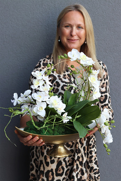 OD RĘKI Laos Mekong, gumowy storczyk w pucharze, wys.47cm