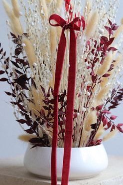 OD RĘKI Zimowe Pole, kompozycja kwiatowa w misie z suszem, wys.44cm