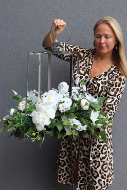 Angelo Garden Biel, elegancka dekoracja nagrobna, wys.67cm  