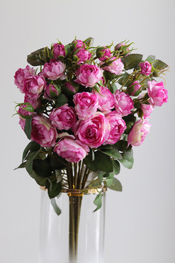 OD RĘKI Rosalie, gałązka sztucznej róży, różowa, 6szt. dł.54cm