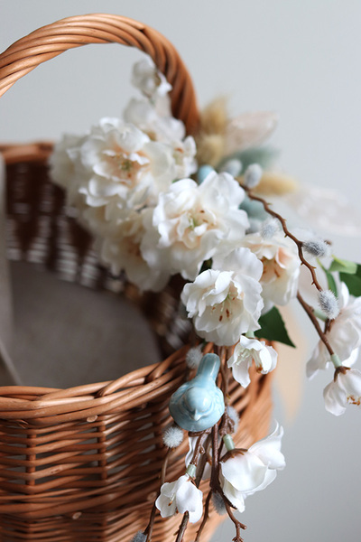 Familijny, jednostronnie dekorowany koszyczek wielkanocny