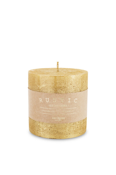 Rustic Candle, świeca w kształcie walca, złota