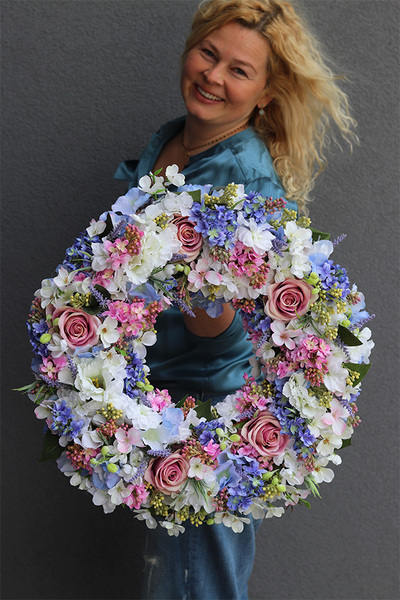 Czarująca Wiosna Nova, komplet dekoracji, wianek + kompozycja