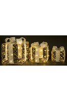 Rattan Gift Gold A, świąteczne prezenty dekoracja LED