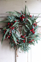 Eukaliptusowy, świąteczny wianek ozdobny, śr.46cm