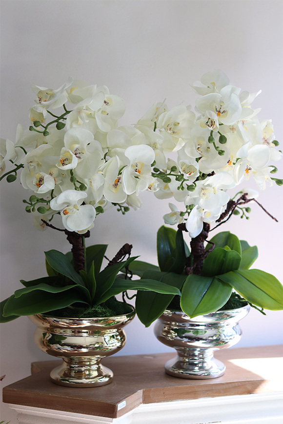 Ylena Gold, sztuczny storczyk w ceramicznym pucharze