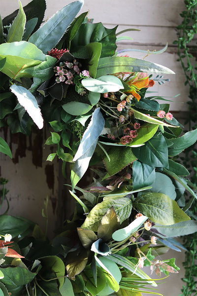 Green Leaves 2, zielony wianek na drzwi, śr.40cm 