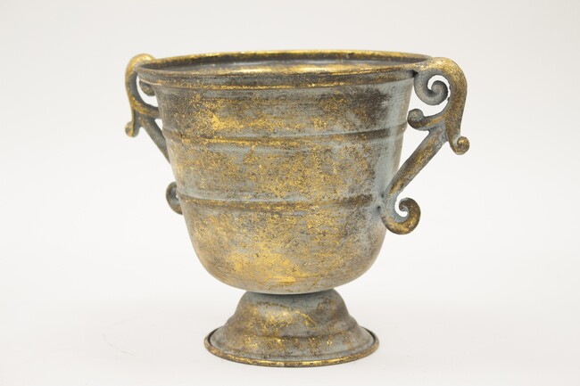 Figena, metalowa osłonka / puchar / naczynie, wym.18.5x25x18cm