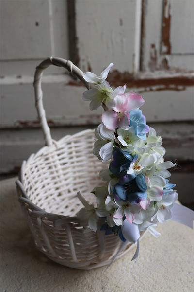 Gefra Blue, dekorowany koszyczek wielkanocny, wys.28cm