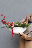 Pierniczkowo Laos, stroik świąteczny z piernikowym ludkiem