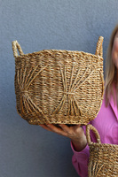 Bali Basket pleciony kosz osłonka z trawy morskiej