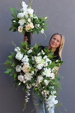 White Palace, komplet dekoracji nagrobnych, bukiet +kompozycja