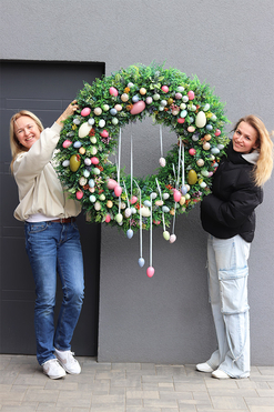 Jajeczka Grande, wianek wiszący na Wielkanoc XXL, śr.100cm