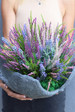 Wrzosy Volcan New, nowoczesna kompozycja nagrobna, wys.32x52cm 