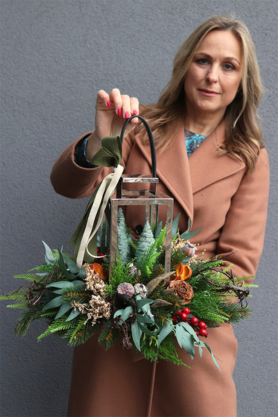 Angelo Winter Forest, srebrny lampion nagrobny