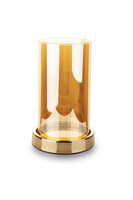 Amber  złoty świecznik kryształowy