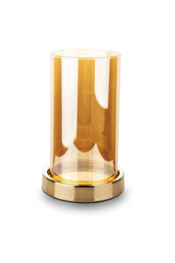 Amber A, złoty świecznik kryształowy, wys.19.5cm