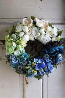 Caryca Blue & Green, efektowny wianek na drzwi, śr.40cm  