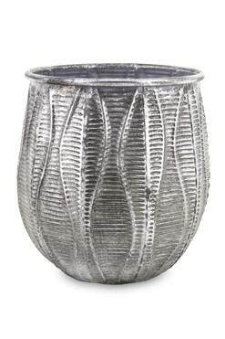 Mardin B, srebrna metalowa donica, wym.24.5x21.5cm 